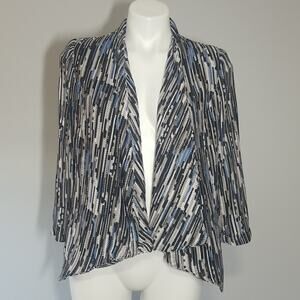 NWT Mona Leah Couture Drape Front Cardigan Grey & Black Size Medium